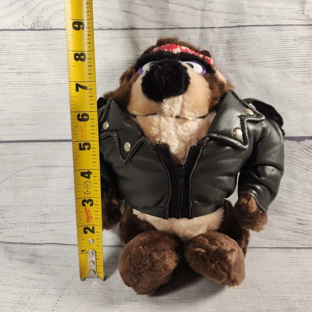 Vintage 1993 Looney Tunes Taz Tasmanian Devil Biker Plush 24K Company 9 Inch